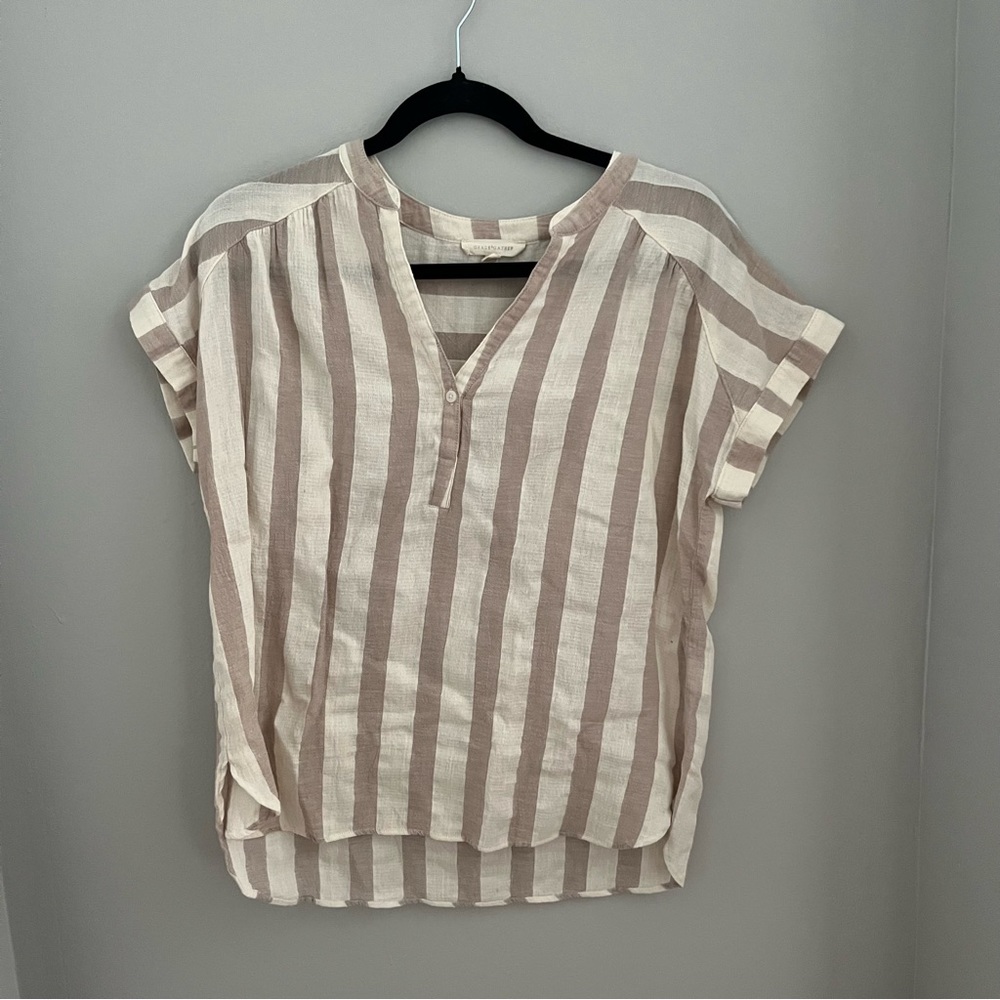 Striped Cotton Linen Blouse